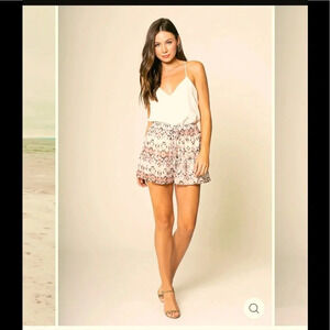 LAVENDER BROWN ETHNIC PRINTED SHORTS  Boho event
